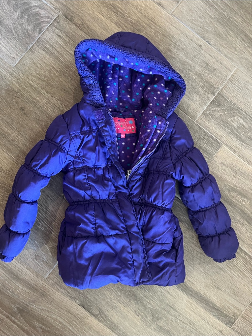 Wippette Purple Hooded Puffer Coat for Kids